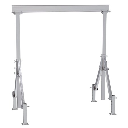 Vestil Aluminum Adjustable Height Gantry Crane w/Adjustable Leveling Option 10 ft.x12 ft. 4K Silver AHA-4-10-12-ALO